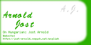 arnold jost business card